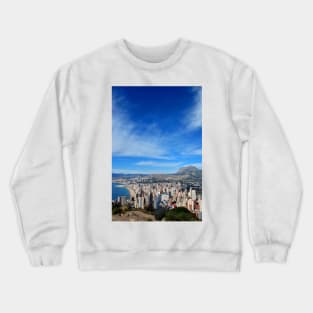 Benidorm Skyline Cityscape Costa Blanca Spain Crewneck Sweatshirt